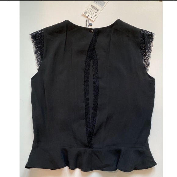 🚫SOLD🚫 ZARA XS Sleeveless Open Back Matte Black Top Shirt Blouse - Picture 2 of 6